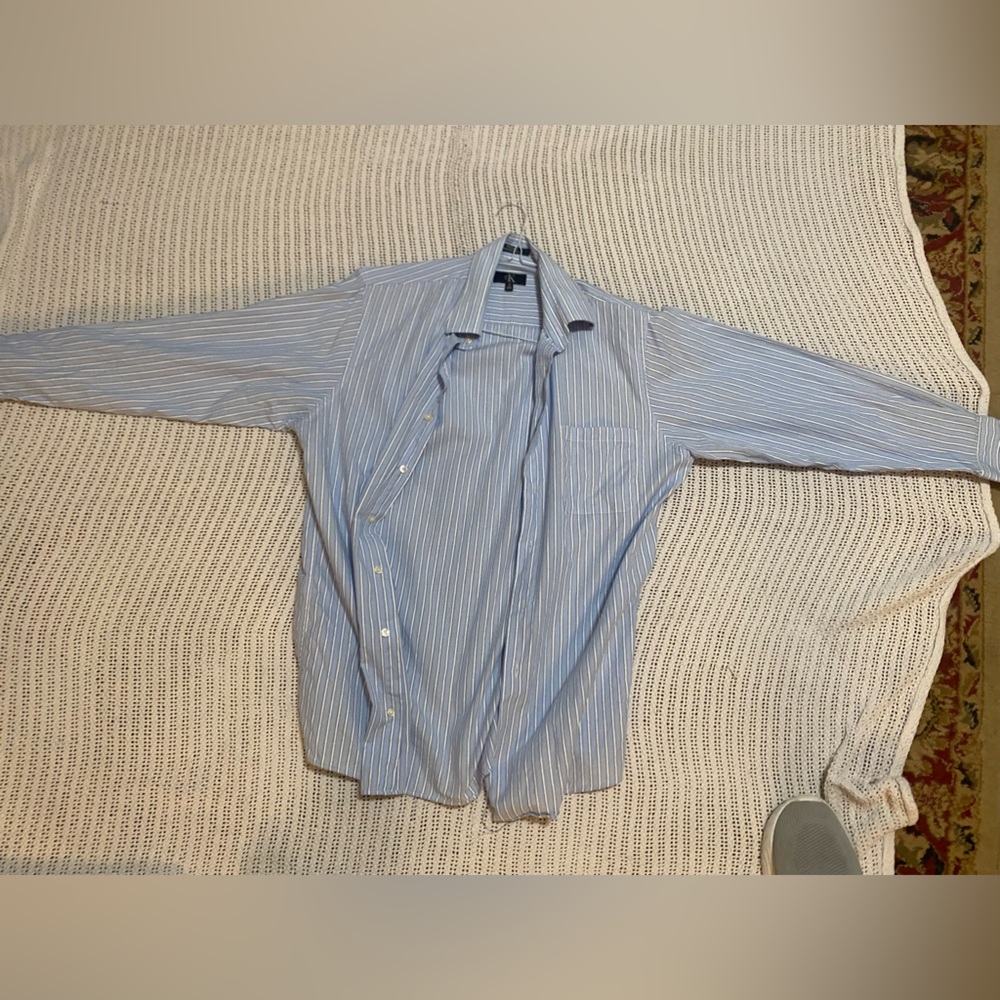 Blue and white dress shirt